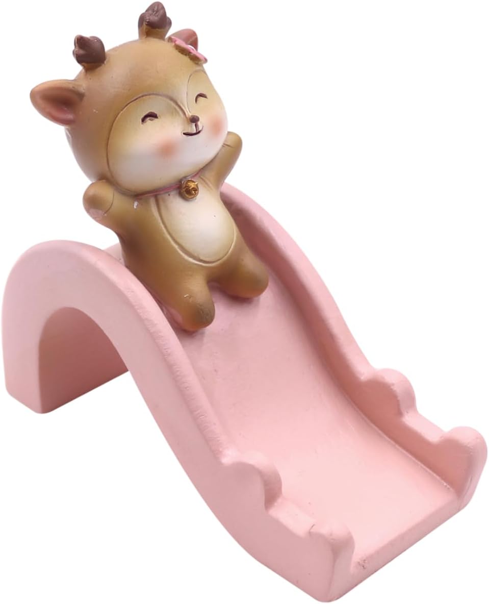Cute Cat Cellphone Stand Holder Cartoon Smartphone Desk Holder for All Mobile Phones Animal Phone Stand Desk Ornament Elk with Slider