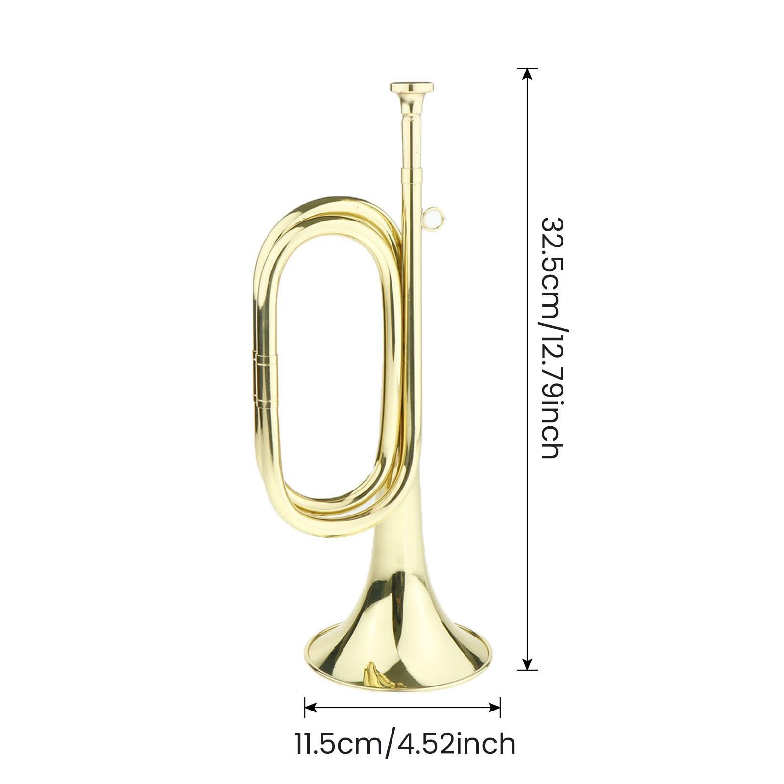 B Baosity Trompete B, Flach Signalhorn Messing Kavallerie Horn mit Mundstück, Kinder Spielzeug Geschenk