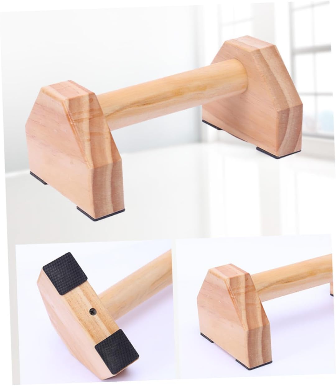 VICASKY 1Pair Solid Wood Bracket Muscle Training Device for Calisthenics Portable Fitness Equipment Durable Frame for Strength Training at Home Gym
