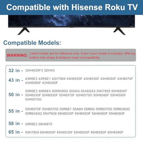 Base Stand for Hisense TV Legs, for Hisense 32-58 Inch TVs (Compatible with Select Models) - Must Check TV Bottom Holes Shape & Distance, Ensure Correct Application. - Thumbnail 3