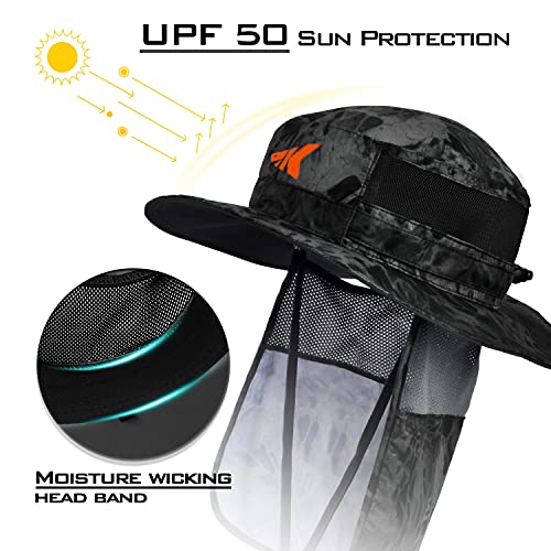 Kastking Upf 50 Boonie Hat Fishing Hat With Removable Neck Flap Sun Hats,Blackout #TOP1
