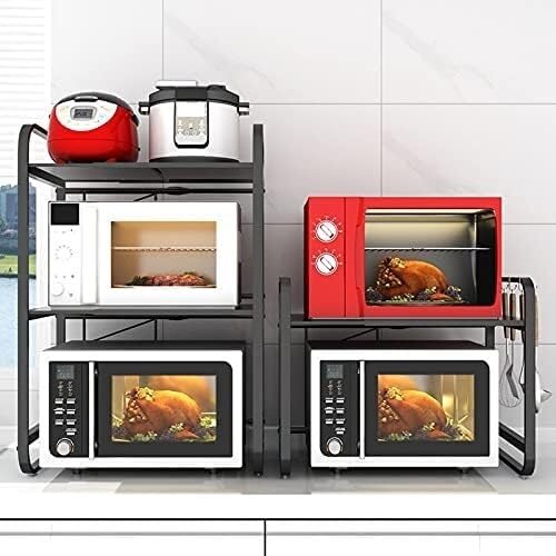 Support de four à micro-ondes extensible avec étagère réglable