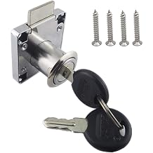 2 Sets Security Drawer & Cabinet Door Lock, Cylinder Cam Lock Mailbox Lock for 17mm-22mm Door Panel, File Cabinet Lock Letter Box Lock Office Desk Lock 138-32