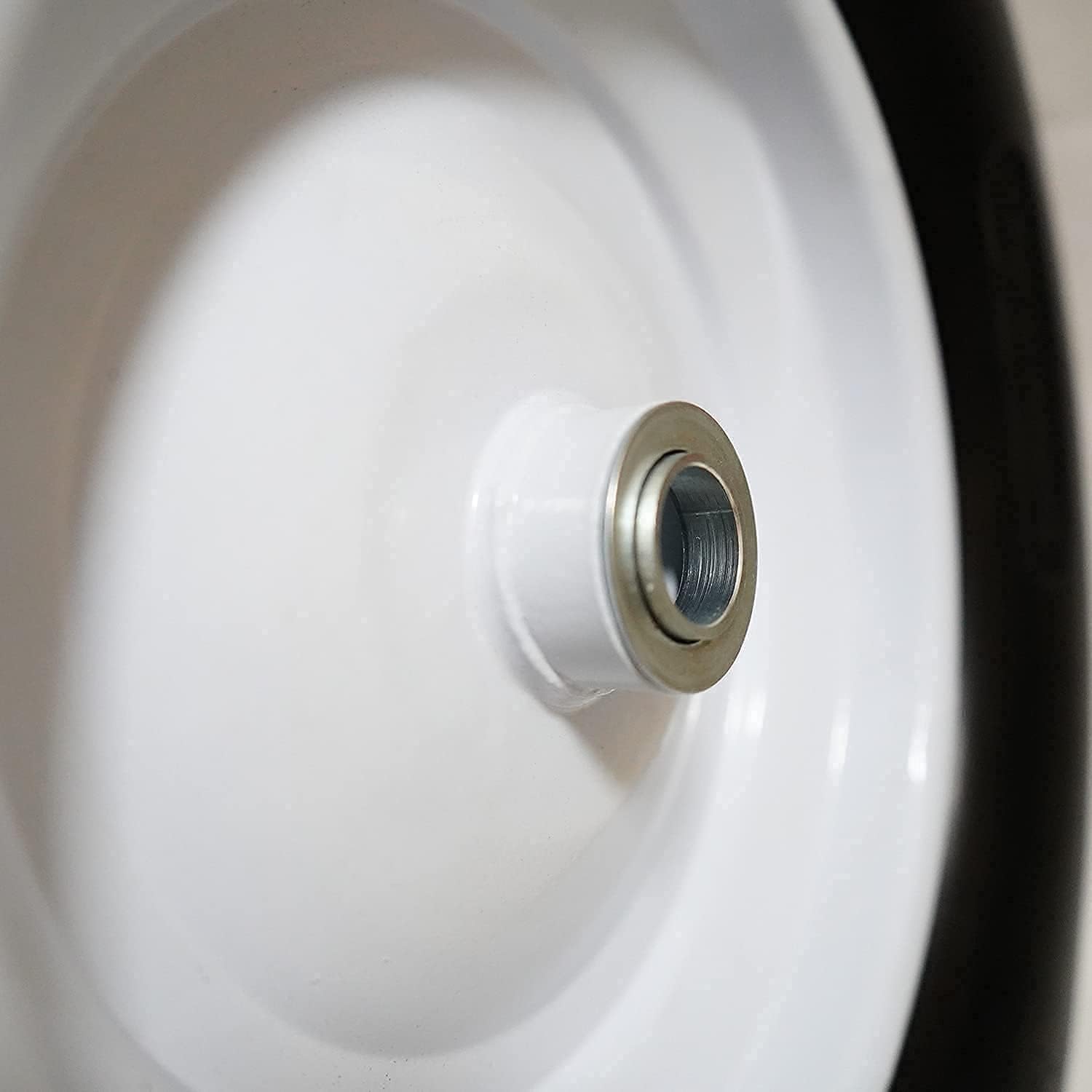 Wheelbarrow Tire 4.80/4.00-8 Flat-Free with 3/4 & 5/8 Wheel Bearing, 3-6" Hub 16" Solid Foamed Wheel Barrel Tires Non-Slip for Yard Cart Garden Wagon (Black)