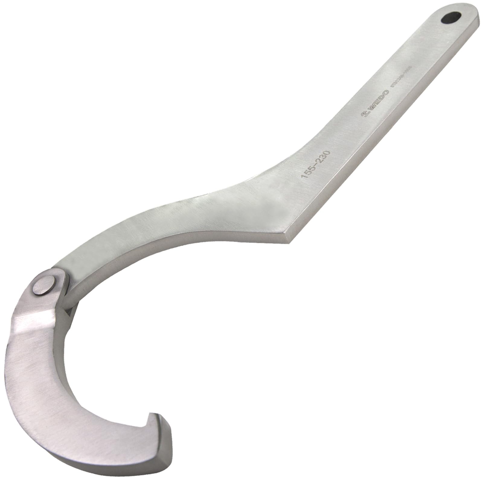 WEDO Llave de Gancho Ajustable C Llave Herramienta - 155-230mm,acero inoxidable,Inglesa Llave Sujeción Pinza C Gancho,Largo 400mm,resistente a la corrosión,forjada de una sola vez