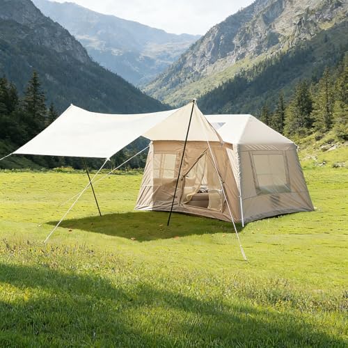 Carpa inflable para camping 4-6 personas beige miniatura 1