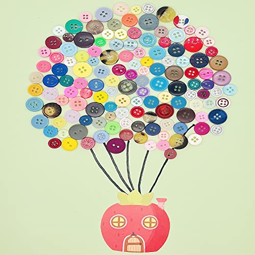 1000 Pcs Resin Buttons, 2 And 4 Holes Assorted Sizes Round Craft Buttons For Crafts Sewing, Mixed Color #TOP2