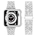 wutwuk Kompatibel mit Apple Watch Armband 40mm Damen Funkeln Glitzer Metallarmband für iWatch SE 3 2 1 Series 6 5 4 40mm mit Diamant Strassstein Harter Schutzrahmen, Silber