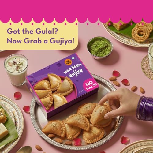 Image of GO DESi - Mawa Badam Gujiya | No Palm Oil | Holi Sweets | Holi Gifting | 400 grams