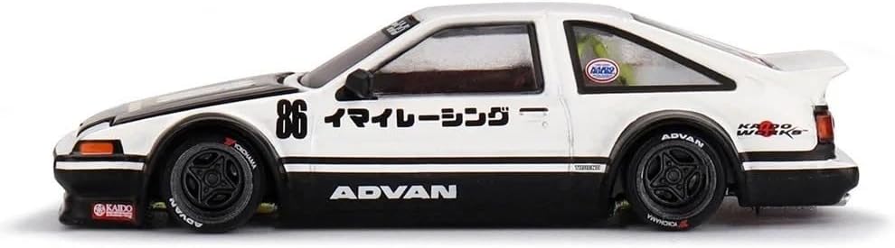 1:64 Diecast Model Car Compatible with Toyota AE86 Sprinter Trueno Kaido Street V1 White Limited Edition by Kaido House x Mini GT KHMG180