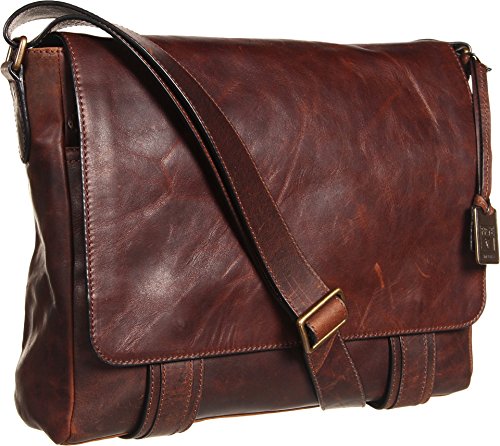 Image of Frye Logan Messenger Dark Brown Antique Pull Up One Size