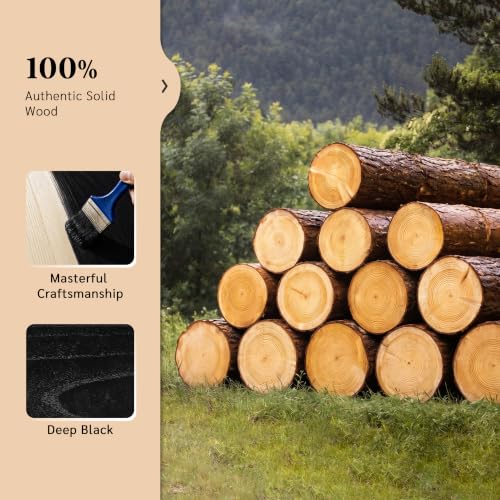 Image of 24 inch Extra Deep Floating Shelves, Set of 2, Black Finish | 24 inchL x 12 inchD x 1.8 inchH, Set of 2, Solid Paulownia Wood, Matte Black Finish, Hidden Brackets, Hardware Included