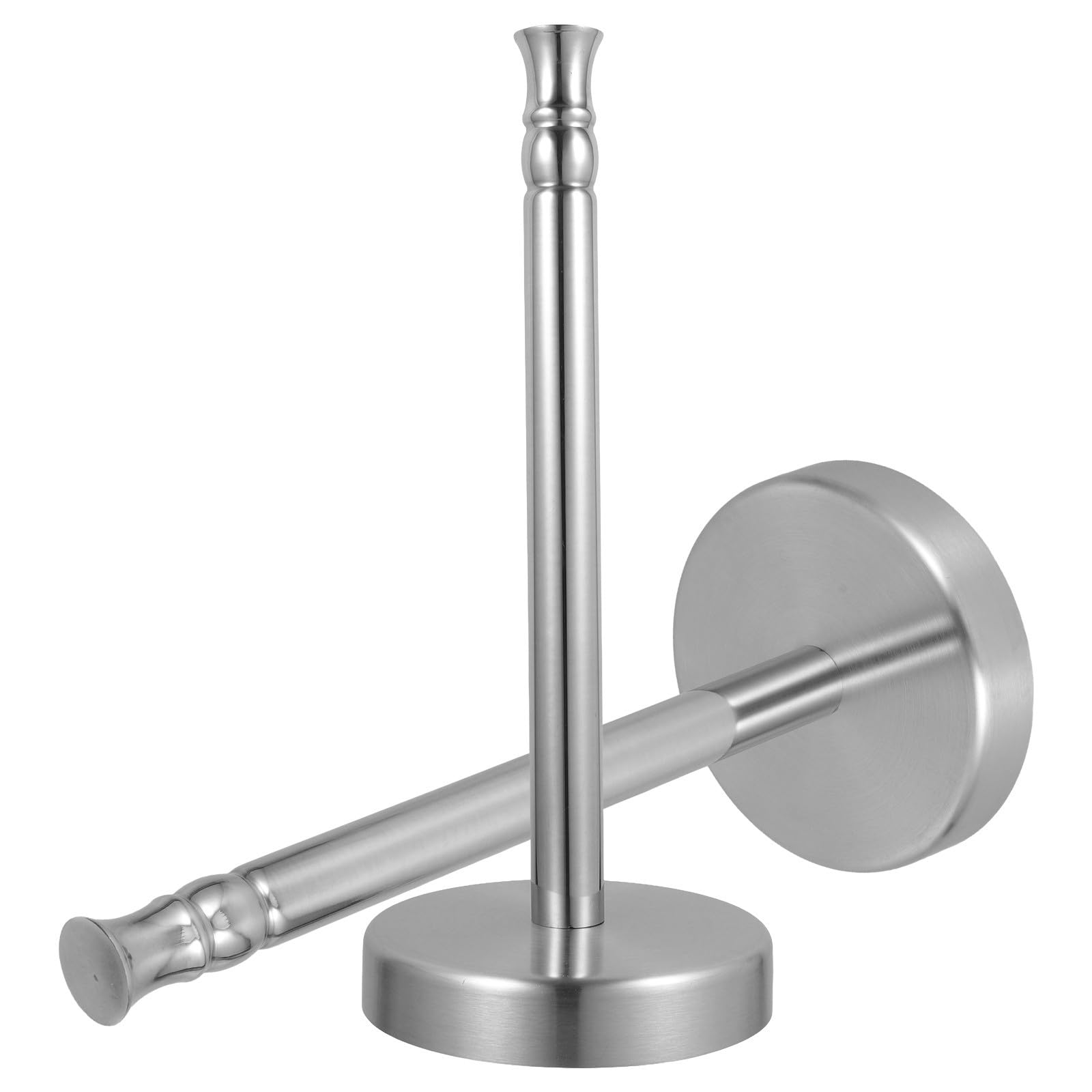 Ciieeo Portarotolo Design Acciaio Pezzi da 2 Cucina Inossidabile Base Pesata Verticale Accesso Comodo in Argento per Piano di Lavoro
