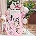 Lineshading Large Wooden Butterfly Decoration 2.95 ft and 1.97 ft Butterfly Shape Craft Wood Decoupage Slices Birthday Wedding Baby Shower Decorations(Light Pink)