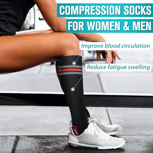 Image of Copper Compression Socks for Women & Men (6 pairs) - Best Support for Nurses, Running, Hiking, Recovery