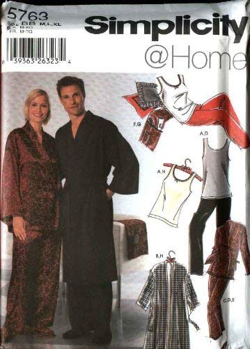 Patron de couture robe de chambre et pantalon de pyjama Simplicity 5763 XXS-S
