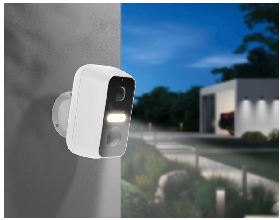 Beafon Smart Home Safer 3S Pro - Telecamera Esterna WiFi 2.4G, Batteria 9600 MAh, IP65, Bianca