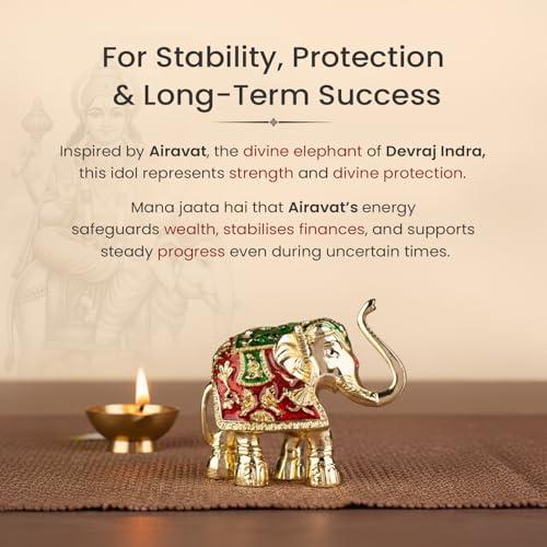 Image of Astrotalk Airavat Dhan-Vridhi Elephant Idol | Vastu Elephant Idol for Abundance, Prosperity & Protection | Aesthetic Home Decor for Living Room & Office | Good Luck Gift for Man & Woman