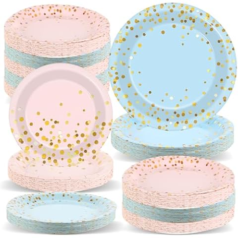 Wiooffen 48PCS Gender Reveal Party Supplies Cover