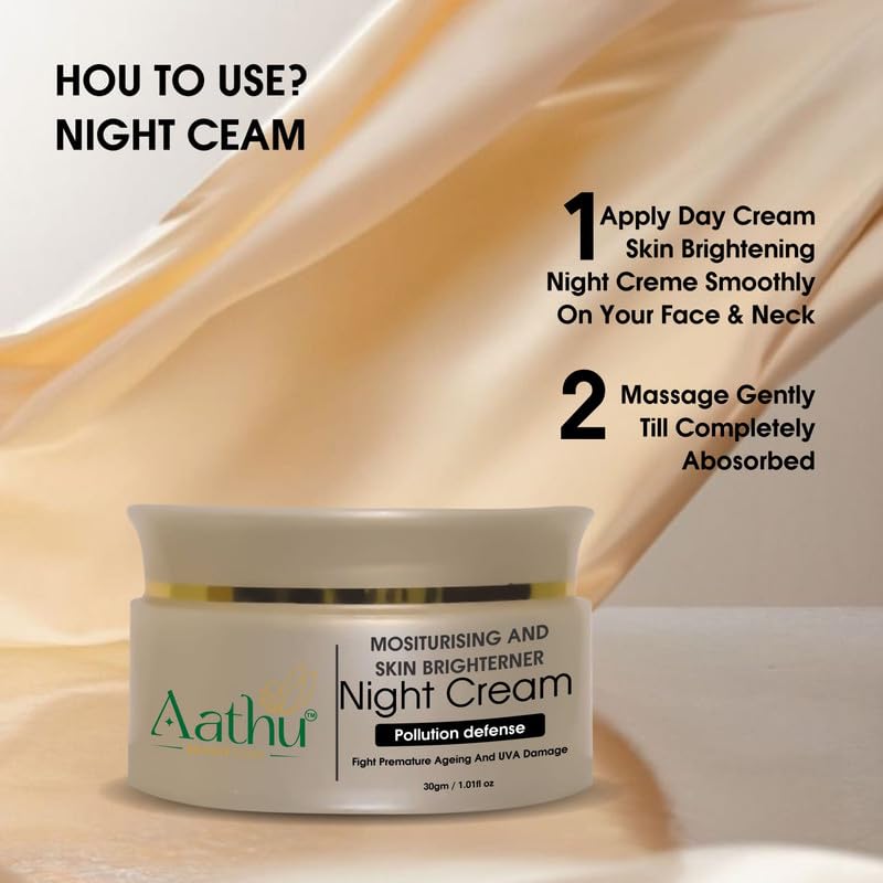 Aathu Moisturizing And Skin Brightener Day Cream As Polluation Defence (Pack 3) | White |90g | Scented | For Personal Care and Use 1