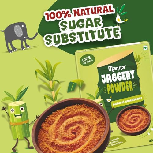 Image of Manna Jaggery, Gur, Gud Powder, Healthy Sugar Substitute Natural Sweetener, No Chemicals, No Additives, No Preservatives