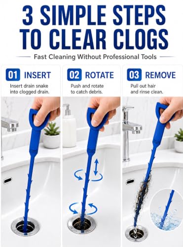 Drain Snake, Drain Clog Remover,Hair snake Tool Opener, sink snake for Sewer Kitchen Sink Bathroom Tub - image 8