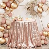 PartyDelight Sequin Tablecloth, Christmas Tree Skirt, Round, 50