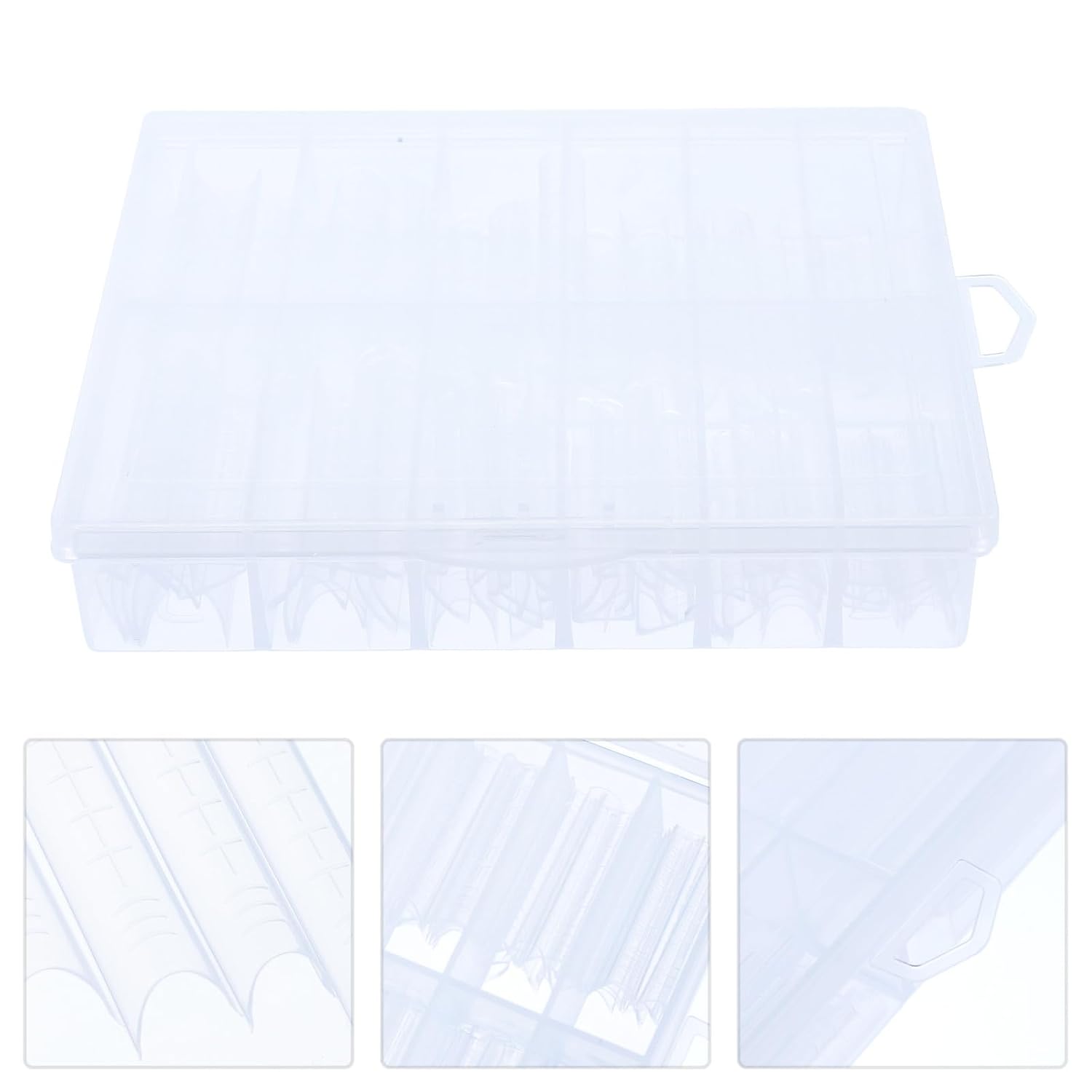 WOONEKY Gel Nail Forms Packed in Individual Small Grids 120pcs for Acrylic Nail Extension Made of Sturdy Abs Material Suitable for Home Use and Professional Salon