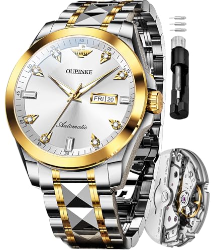 Montre homme OLEVS 3286 mécanique automatique bicolore en acier