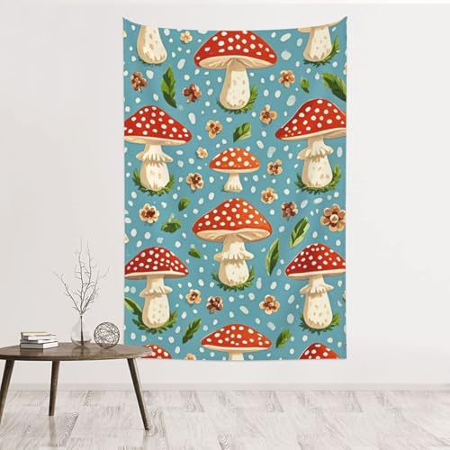 Tapisserie champignon rouge pour créer un coin lecture cosy dans votre chambre