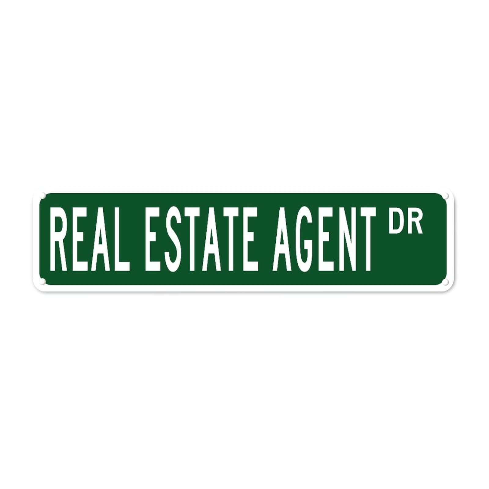 Real Estate Agent DR Retro Tin Signs Aluminum Metal Sign Quotes Home Kitchen Pub Club Wall Yard Pub Club Porch Decor 4x16 Inch