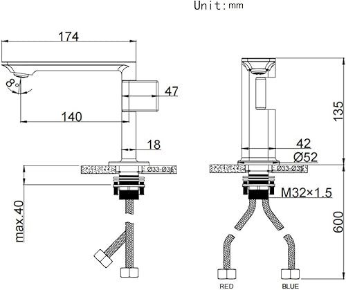 Miniatura 2 de Baño latón extra largo caño sola manija un agujero lavabo mezclador grifo lavabo tocador cromo