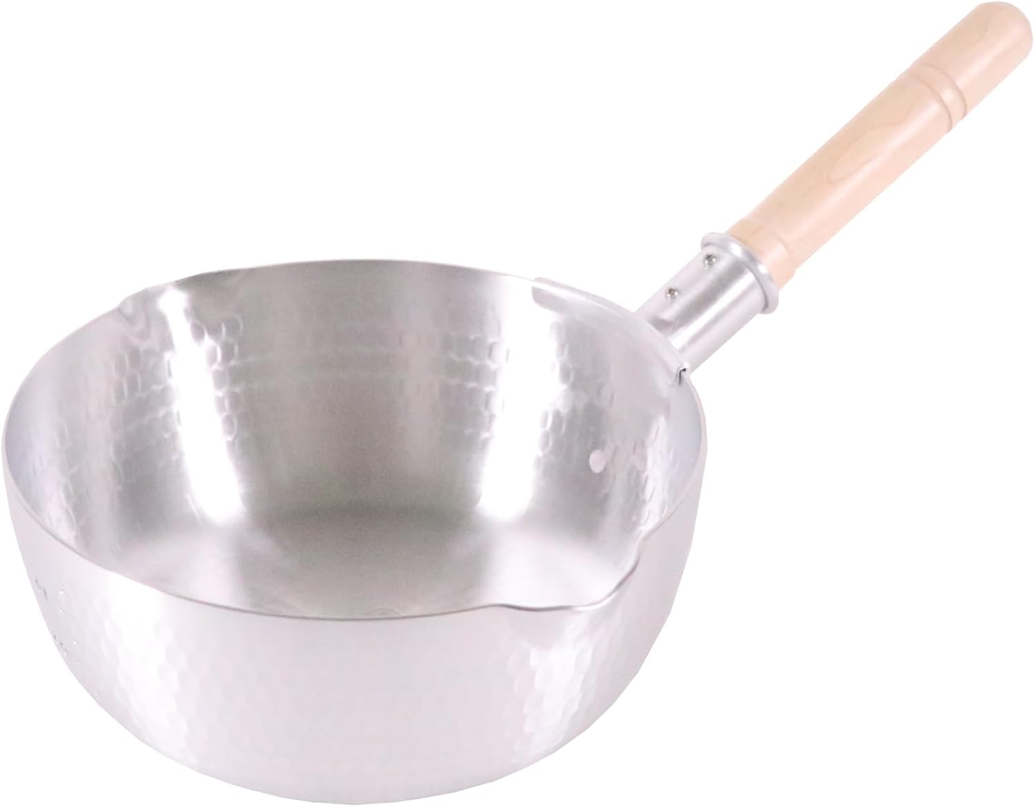 Nakao Aluminum Hammered Yukihira Pot with Scale 7.7 inches (19.5 cm), Double Mouth