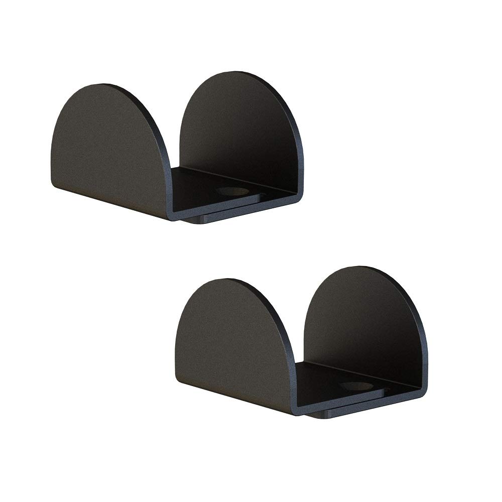 JUBEST 2 Pack Matte Black Floor Guide Floor Mount Sliding Barn Door Hardware Up to 1-13/16"W 1-3/8"H