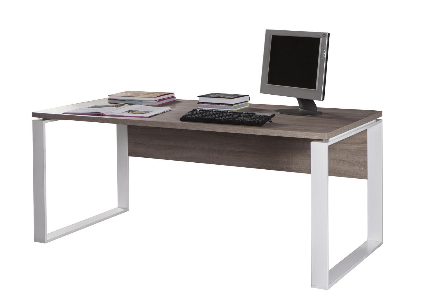 Composad DISEGNO Desk in Sonoma Oak with White Legs