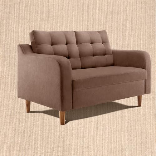 Image of Duroflex Ease Plus - 2 Seater Sofa Set for Living Room | 3 Year Warranty | Premium Wooden Frame Sofa | Anti-Pilling Fabric, Fade & Termite Resistant | Comfortable & Durable Couch - Cocoa Brown