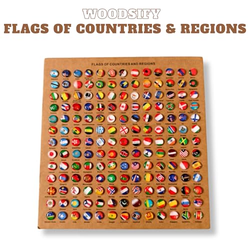 Image of Woodsify Country Flag Push Pins for 3D Wooden World Map Wall Decor - Handmade Travel Accessory with 280 Epoxy Pins - Gift for Travellers (Compatible with Woodsify 3D wooden world Maps)
