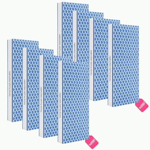 Image of Taiyo Pluss Discovery 8D Aquarium Filter Sponge Pad - 25 x 11 cm (8 Pack) | 8-Layer Reusable & Washable Fish Tank Filter Media | Cut to Fit Sponge for Clear Water | for Top Aquarium & Pond Filters