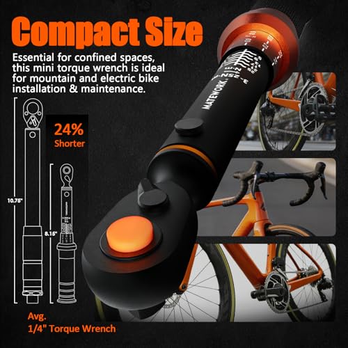 Image of 1 /4 Torque Wrench, 3-25 Nm /26.6-221.3 in.lb, Mini 1 /4 inch Drive Click Bike Torque Wrench Inch Pounds with 72-Tooth Dual-Direction, Small Bike Tool for Bicycle, MTB Maintenance, ±3% High Precision