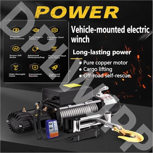 Winche eléctrico para remolque 6000lb con control remoto miniatura 2