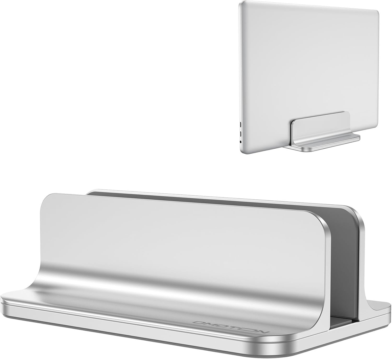 OMOTON Vertical Laptop Stand Holder, Desktop Aluminum Stand for MacBook with Adjustable Dock Size, Fits All MacBook, Surface, Chromebook and Gaming