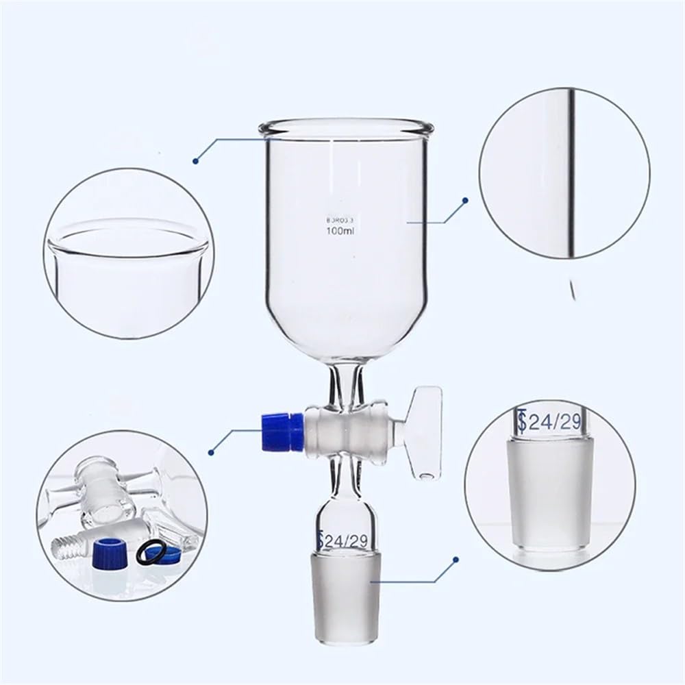 Vetreria da laboratorio 60/80/90/100/120/150mm 14/23 19/26 24/29 29/32 Tramoggia Triangolo Imbuto Vetreria da laboratorio Esperimento(300ml 24-29)