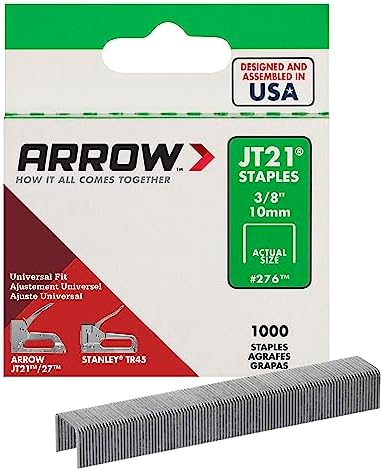 Arrow Fastener 276 Genuine JT21/T27 3/8-Inch Staples, 1,000-Pack