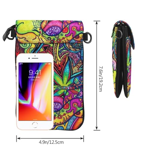 Sac bandoulière multicolore cuir pour téléphone portable et voyage