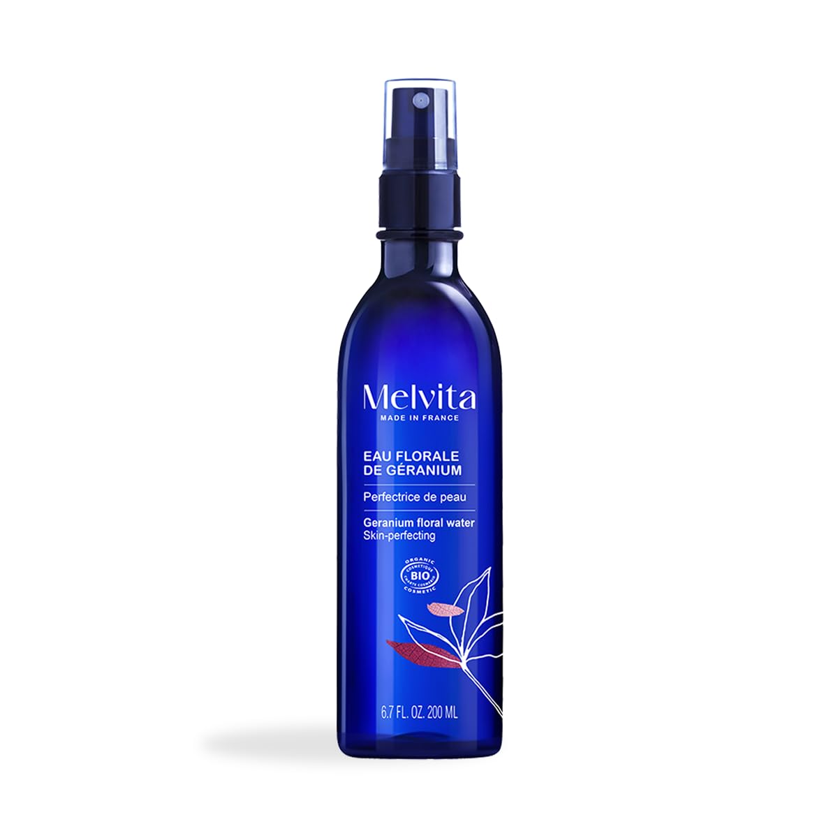 Melvita - Geranium Blossom Water Face Toner - Moisturising, Pore Refining, Alcohol-Free, Korean Skin Care, Sensitive Skin, Natural Formula, Pump Bottle 200 ml