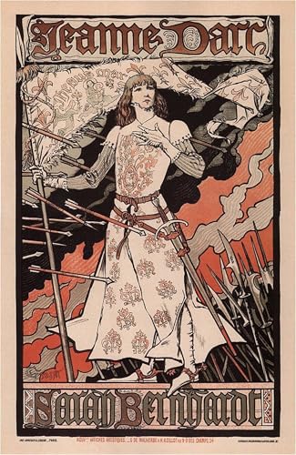 Affiches et Gravures Impression Sur Toile Sarah Bernhardt Jeanne d'Arc Eugène Grasset 60x90