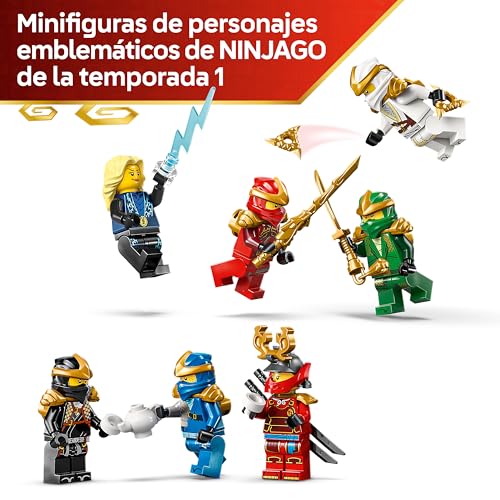 Miniatura 5 de LEGO Ninjago Exposición de Personajes Ninja: 15 Aniversario - Puerta de Monasterio con 8 Minifiguras Coleccionables y Espadas - Regalo Nostálgico para Niños de 14+ Años y Fans Adultos - 71866