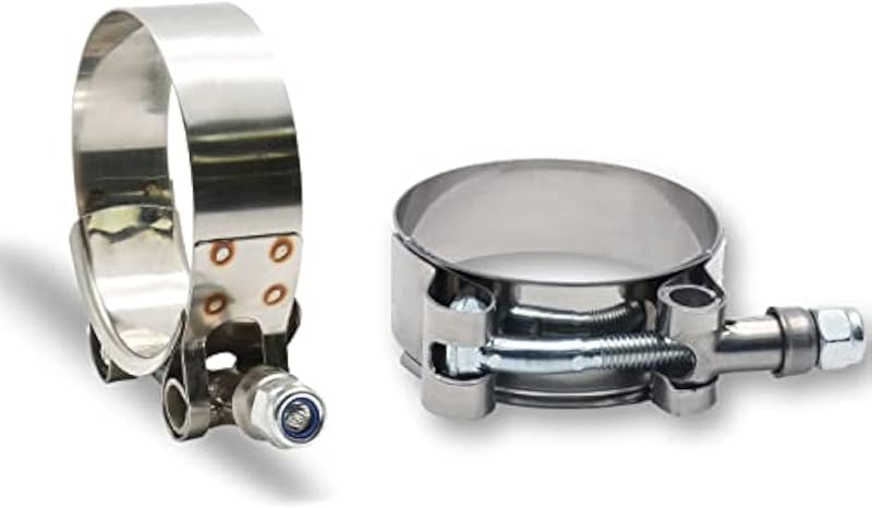 Abraçadeiras T-bolt ajustáveis Jersvimc em aço inoxidável para mangueiras de intercooler – 2 unidades