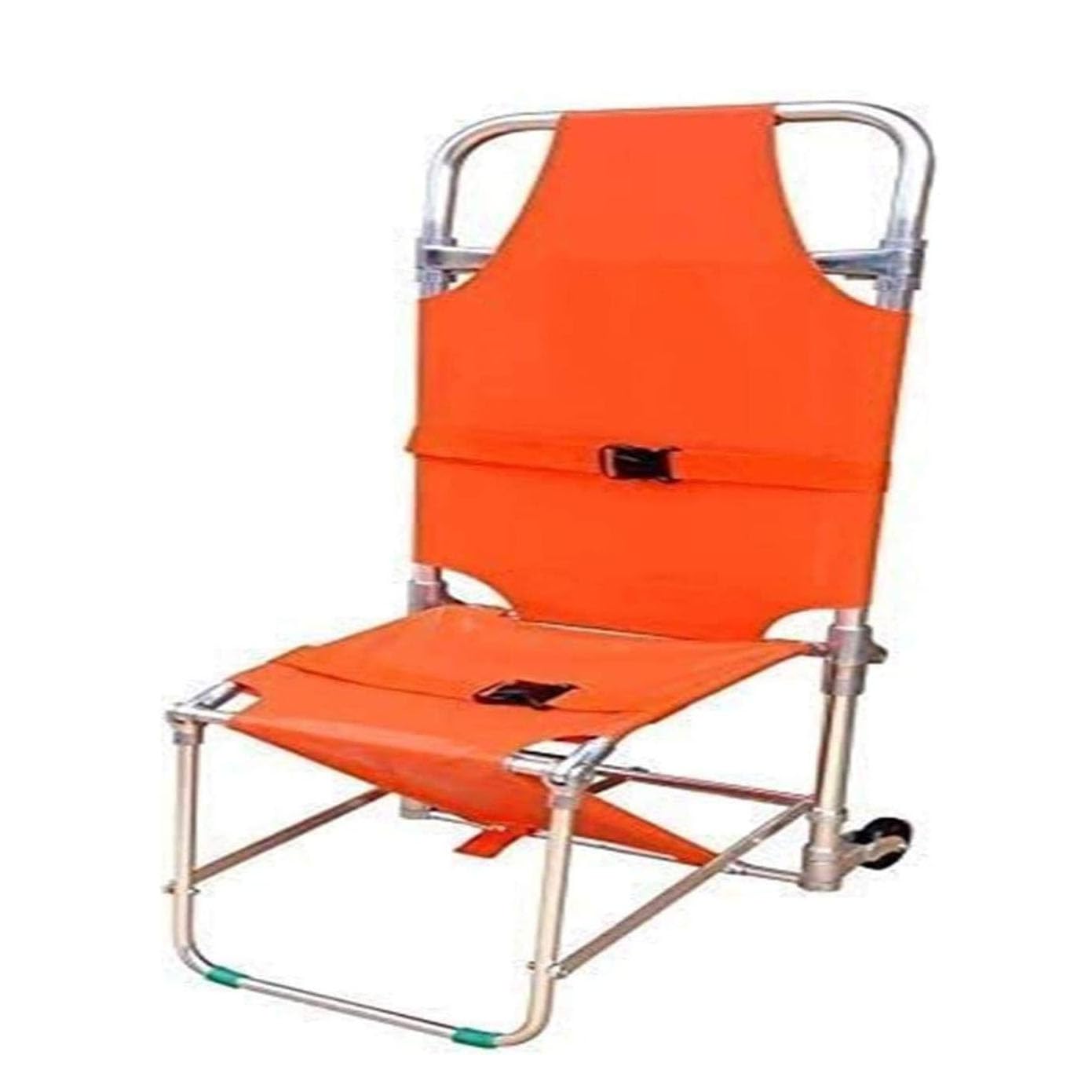 Silla de escalera de evacuación, camilla de aluminio plegable de rescate de emergencia portátil, silla de camilla de bombero de ambulancia con 2 soportes