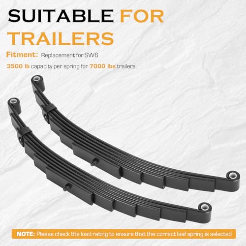 Magorfas Trailer Leaf Spring 6 Leaf Double Eye 3500 lbs Cap for 7000 lbs Axle Suspension 25-1/4" Length fits for SW6 - Set 2 by Magorfas - Image 3